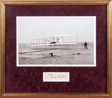 Orville Wright Signed and Framed 17x19" Collage (PSA/DNA 9 MINT Signature)